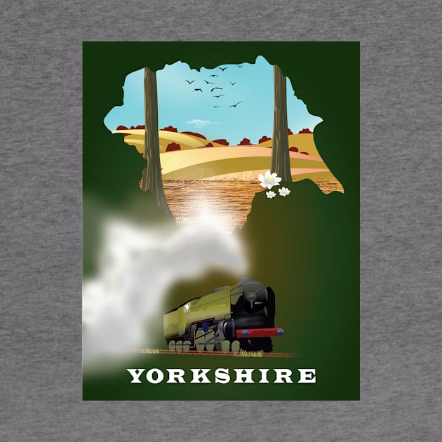 Yorkshire map travel poster by nickemporium1